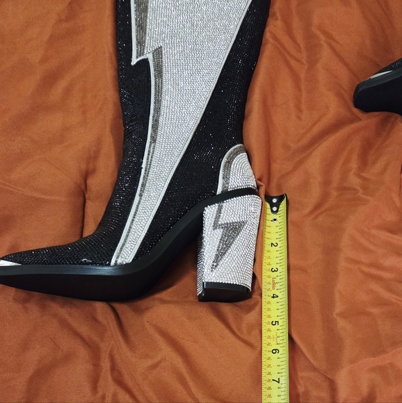 Dolls Kill Sheriff Shine Knee High Boots - Noir Ziggy - Club EXX - NWOT - Picture 10 of 12